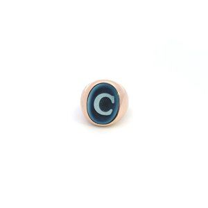 18K Rose Gold Letter C Ring